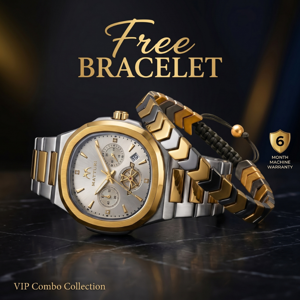 Matturi By Trendure Luxury Men's Chronograph Watch with Free Bracelet