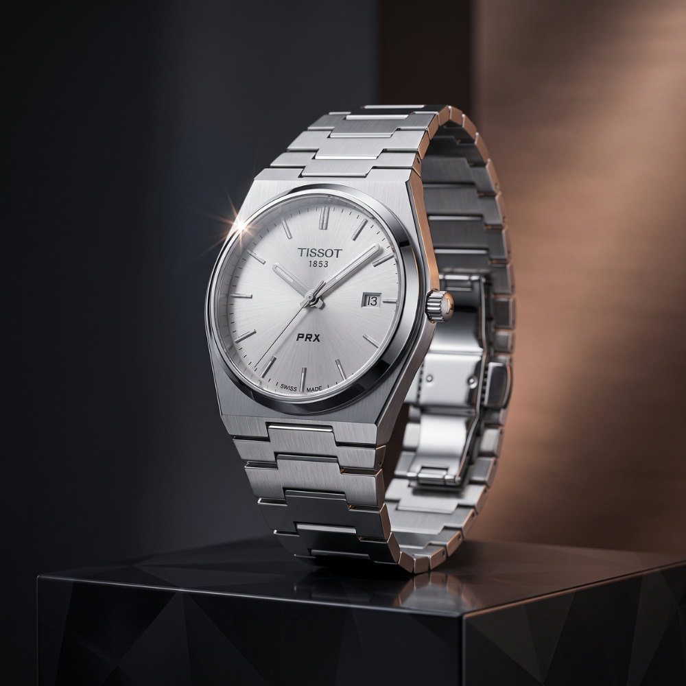 Tissot By Trendure Men's Blue Dial Stainless Steel Luxury Watch With Free Bracelet