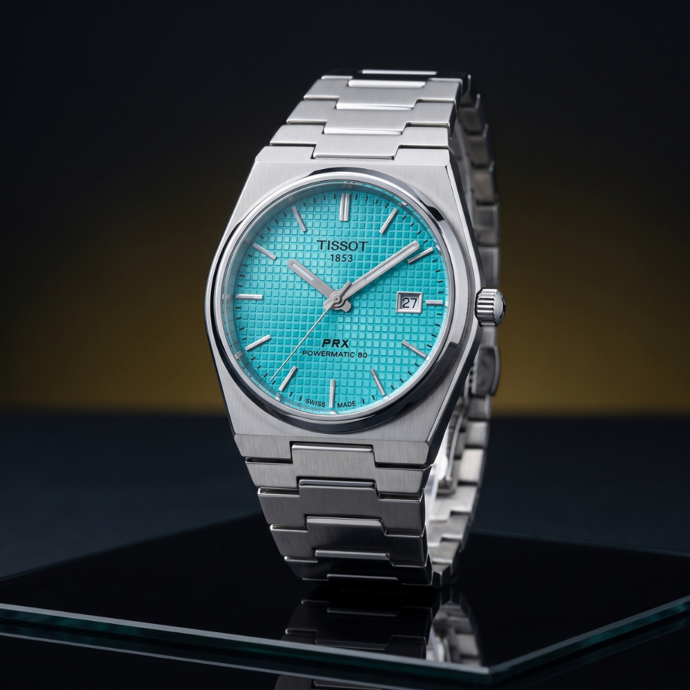 Tissot By Trendure Men's Blue Dial Stainless Steel Luxury Watch With Free Bracelet