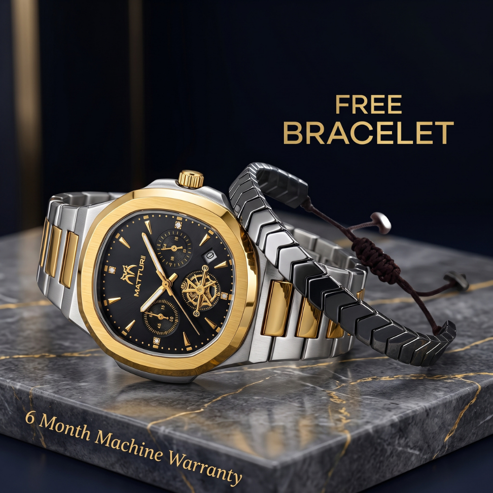 Matturi By Trendure Luxury Men's Chronograph Watch with Free Bracelet